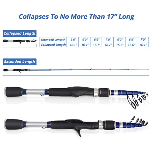 KastKing Compass Telescopic Casting Fishing Rod - 6ft