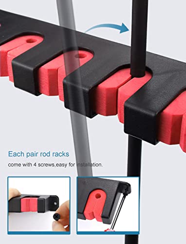 Ducurt Wall-mounted Fishing Rod Rack - 6-Rod Storage