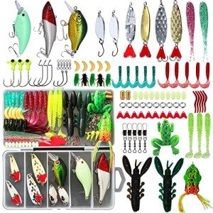 94-Piece Fishing Lure Kit for Freshwater and Saltwater