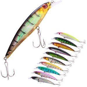 Sougayilang 10PCS Realistic Crankbait Fishing Lures