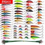 Aorace 84-Piece Fishing Lures Set for Bass & Pike