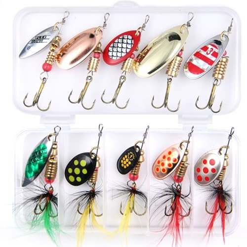 Feathered Treble Hook Spinnerbaits - 10 Pack