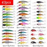 43-Piece Mixed Fishing Lures Kit with Crank Baits