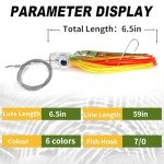 Trolling Lure Kit for Deep Sea Fishing, 6 Pack