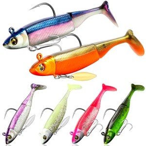 PLUSINNO Pre-Rigged Fishing Lures with Spinner