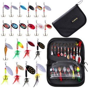 16pcs PLUSINNO Spinner Lures for Bass & Trout