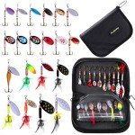16pcs PLUSINNO Spinner Lures for Bass & Trout