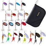 16pcs PLUSINNO Spinner Lures for Bass & Trout