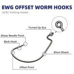 UCEC 100pcs EWG Offset Worm Bass Hooks