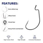 UCEC 100pcs EWG Offset Worm Bass Hooks