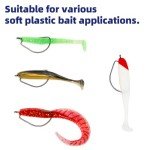 UCEC 100pcs EWG Offset Worm Bass Hooks