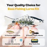 Bass Fishing Lures Kit with Tackle Box