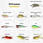 Bass Fishing Lures Kit with Tackle Box