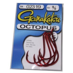 Gamakatsu Red Octopus Hooks - 10 Pack (Size 8)