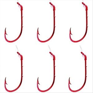 Eagle Claw Size 8 Snelled Baitholder Hooks - 6 Pack