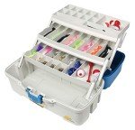 Plano Fishing Tackle Box with 3 Trays, Blue/Brown