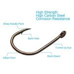 Hyshina 100 Pcs Sharp Barbed Fishing Hooks