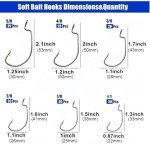 120-Piece Soft Bait Fishing Hook Assortment