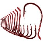 Octopus Beak Circle Hooks - 50 Pack Red/Black