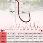 Octopus Beak Circle Hooks - 50 Pack Red/Black