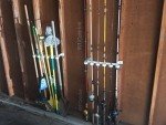 Fishing Gear Storage Rack with Hooks for Garage
