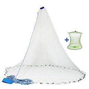 Yeahmart Saltwater Fishing Net with Zinc Weights