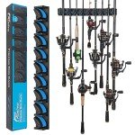 Wall-Mounted Fishing Rod Holder for 9 Rods