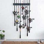 Wall-Mounted Fishing Rod Holder for 9 Rods