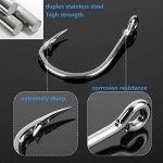 60PCS DERKERL Extra Strong Stainless Steel Fishing Hooks