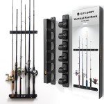 Vertical Wall Mount Fishing Rod Holder for 6 Rods