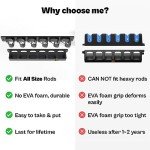 Vertical Wall Mount Fishing Rod Holder for 6 Rods