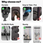 Vertical Wall Mount Fishing Rod Holder for 6 Rods