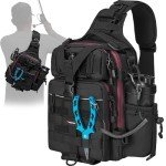 Lightweight Sling Fishing Tackle Bag with Rod Holder