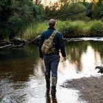 Lightweight Sling Fishing Tackle Bag with Rod Holder