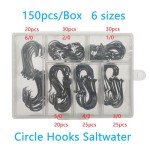 150pcs Saltwater Circle Hooks with Carry Case