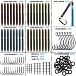 PLUSINNO 133PCS Wacky Worm Fishing Lure Kit