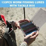 PLUSINNO 133PCS Wacky Worm Fishing Lure Kit