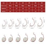 110Pcs Red Bass Fishing Hooks in 6 Sizes
