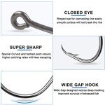 80PCS Extra-Sharp Circle Fishing Hooks 3/0