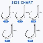 80PCS Extra-Sharp Circle Fishing Hooks 3/0