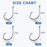 80PCS Extra-Sharp Circle Fishing Hooks 3/0