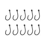 10-Pack High-Carbon Circle Fishing Hooks (2/0)