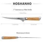 HOSHANHO 7" VG-10 Damascus Fillet Knife