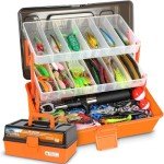 PLUSINNO 3-Layer Tackle Box with 415 Fishing Lures