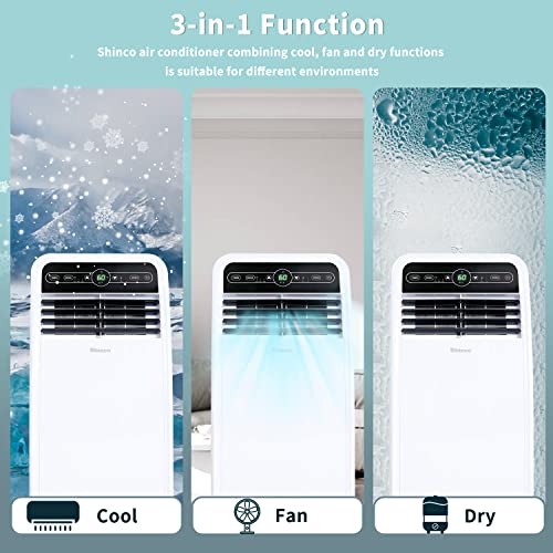 8,000 BTU Portable AC with Dehumidifier & Remote Control