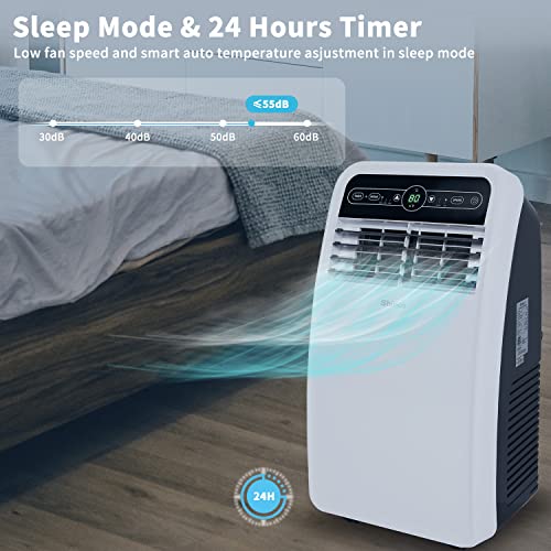 8,000 BTU Portable AC with Dehumidifier & Remote Control