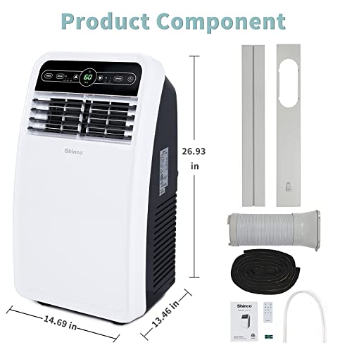 8,000 BTU Portable AC with Dehumidifier & Remote Control