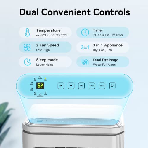 10,000 BTU Portable Air Conditioner with 3-in-1 Functions
