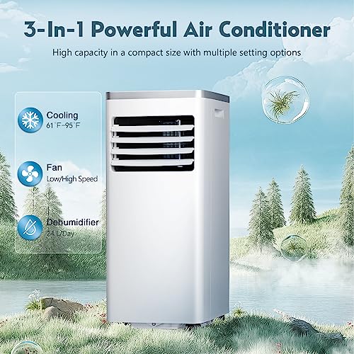 10k BTU Portable AC with Dehumidifier and Remote Control