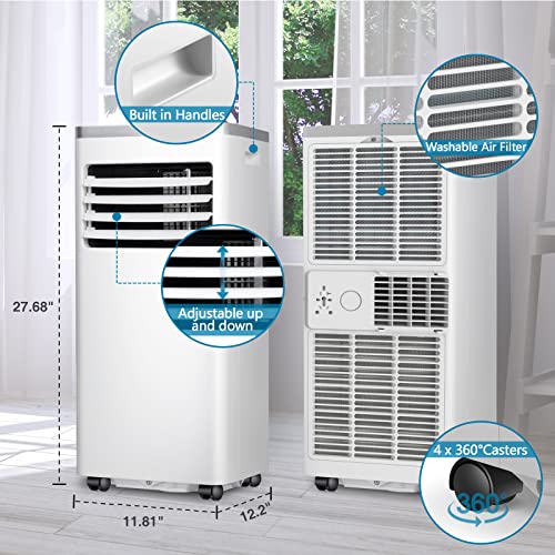 10k BTU Portable AC with Dehumidifier and Remote Control